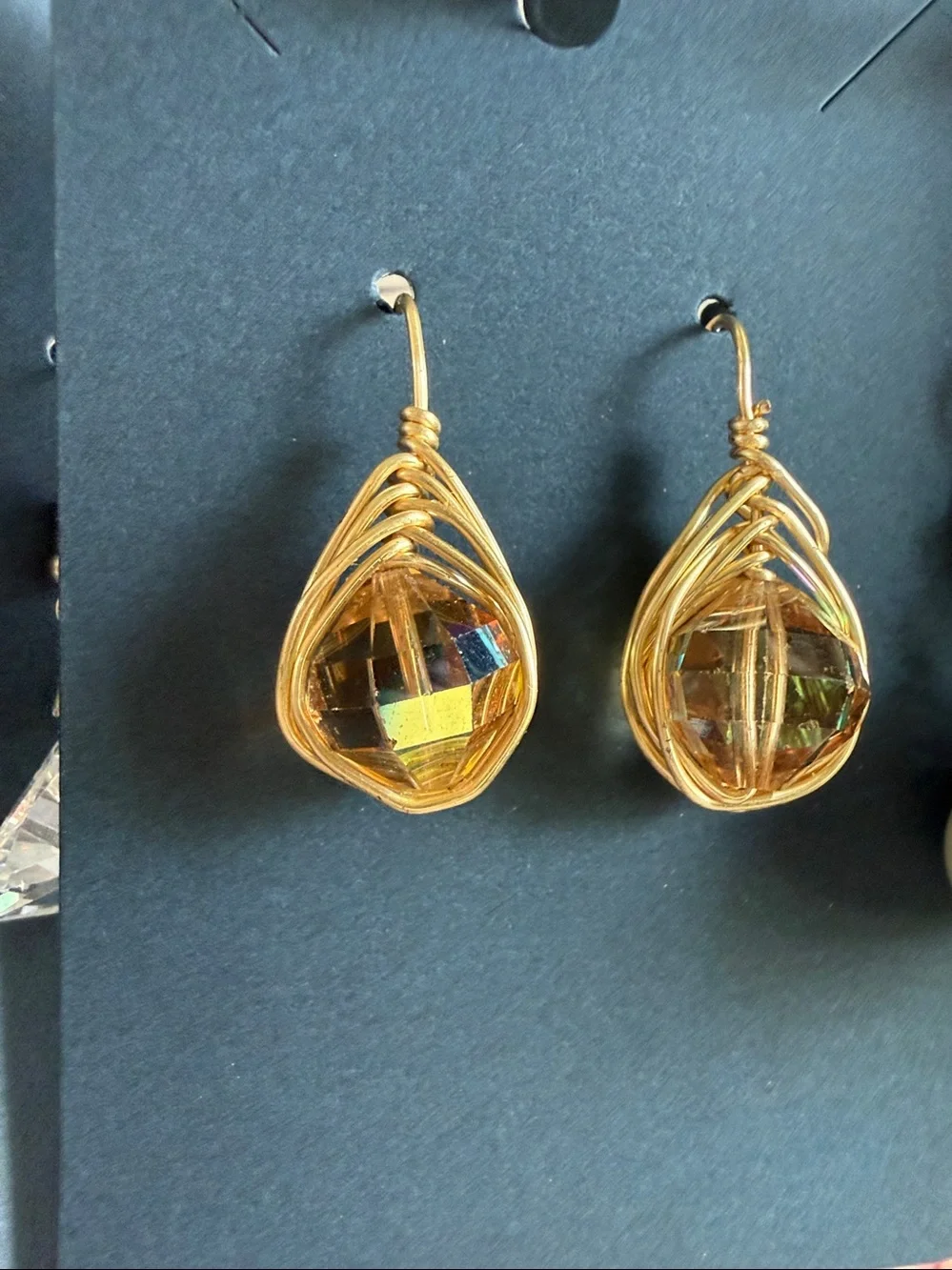Crystal Handmade wire wrapped Earrings BOGO